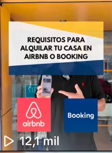 Vídeo explicando los requisitos para alquilar una vivienda en Airbnb o Booking